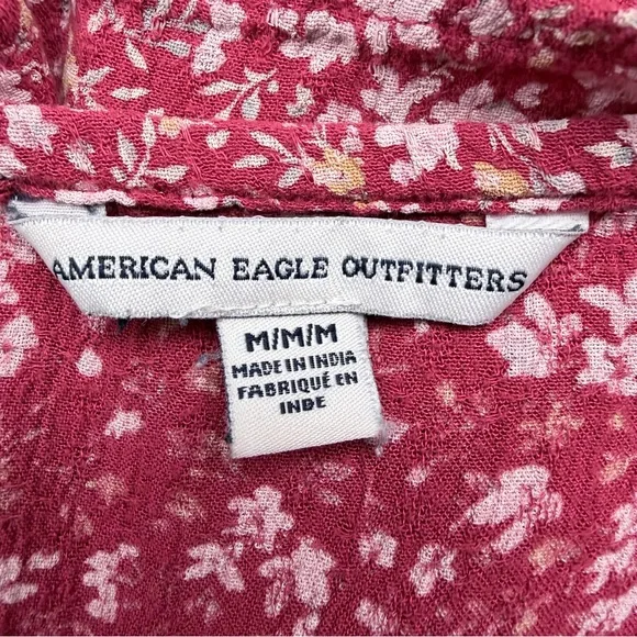 American Eagle Outfitters Red Floral Romper w/ pockets - Picture 10 of 12